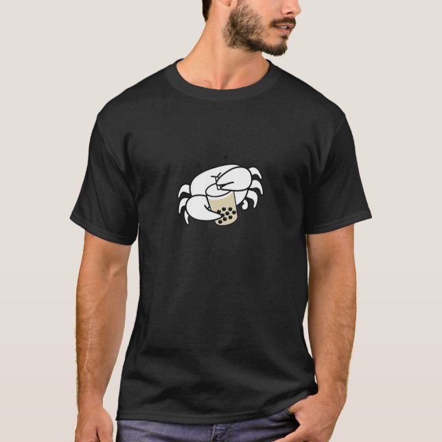 Funny Crab trinkt Boba Bubble Milk Tee (Vorderseite)