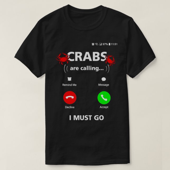 Funny Crabbing Men Blue Crab Lover Maryland T-Shirt (Design vorne)