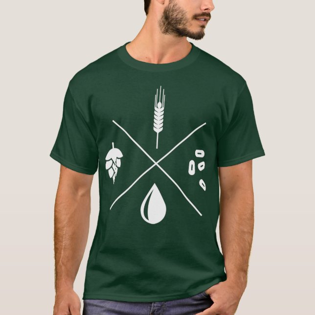 Funny Craft Beer Lover Water Gerste Hop Hefe T-Shirt (Vorderseite)