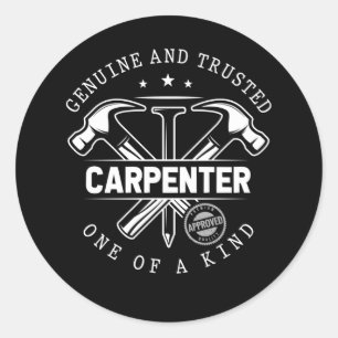 Funny Craftsman Woodworker Witty Carpenter Runder Aufkleber