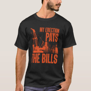 Funny Crane Operator Art Men Vater Construction Cr T-Shirt