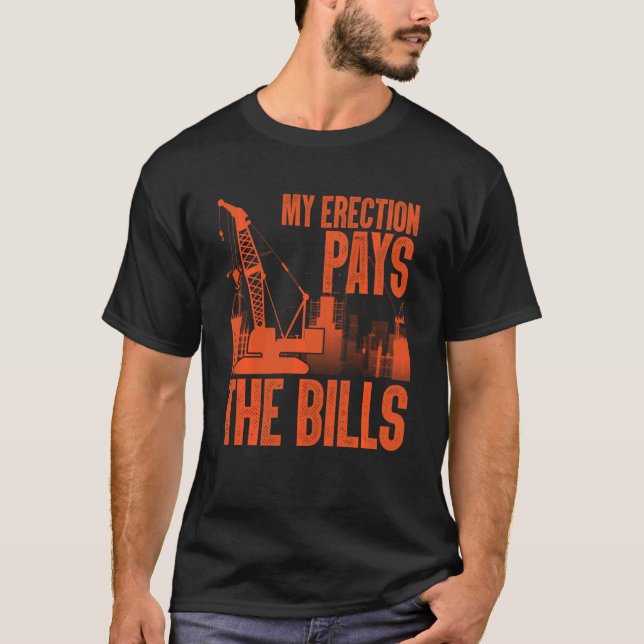 Funny Crane Operator Art Men Vater Construction Cr T-Shirt (Vorderseite)