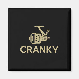 Funny Cranky Fishing Shirts Vintag Fisherman Fath Magnet