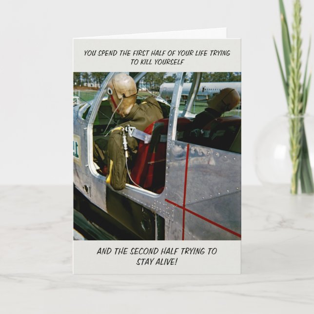 FUNNY CRASH TEST DUMMY FOTO BIRTHDAY KARTE (Vorderseite)