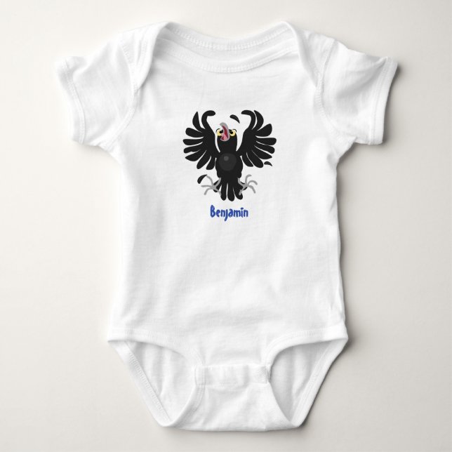Funny Crave Rabe Cartoon Illustration Baby Strampler (Vorderseite)