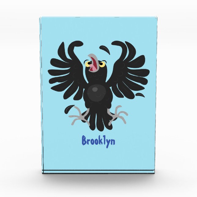 Funny Crave Rabe Cartoon Illustration Fotoblock (Vorderseite)