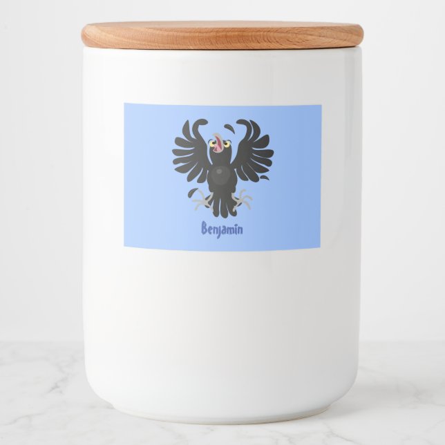 Funny Crave Rabe Cartoon Illustration Lebensmitteletikett (Vorderseite)