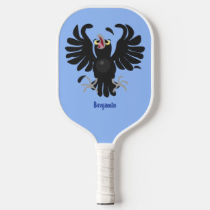 Funny Crave Rabe Cartoon Illustration Pickleball Schläger