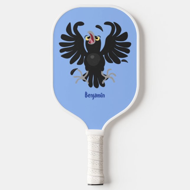 Funny Crave Rabe Cartoon Illustration Pickleball Schläger (Vorderseite)