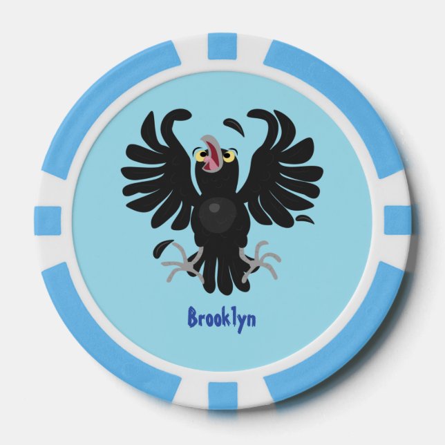 Funny Crave Rabe Cartoon Illustration Pokerchips (Vorderseite)