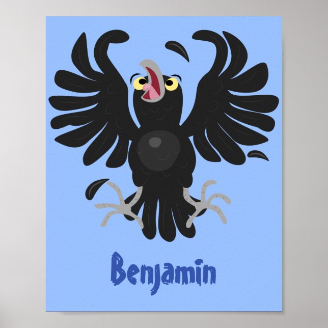 Funny Crave Rabe Cartoon Illustration Poster (Vorne)