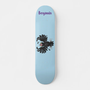 Funny Crave Rabe Cartoon Illustration Skateboard