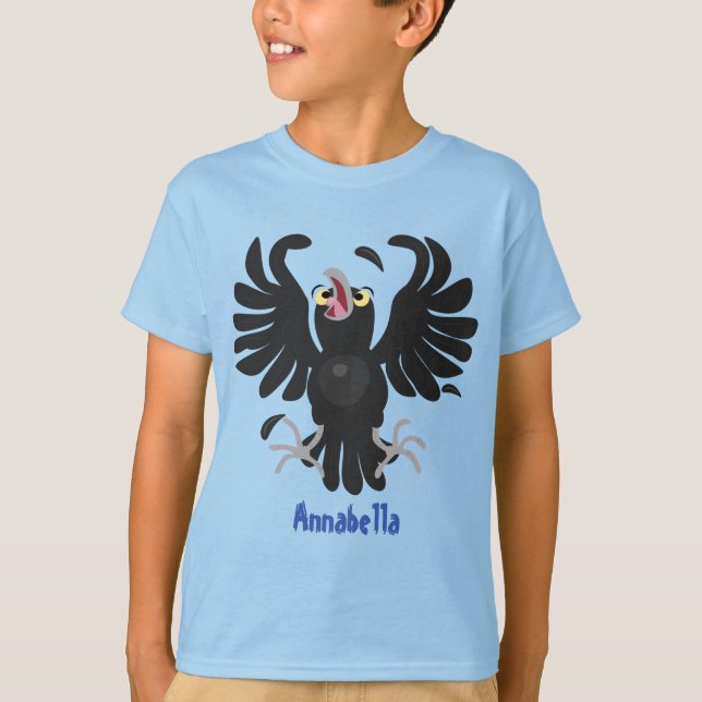Funny Crave Rabe Cartoon Illustration T-Shirt (Vorderseite)