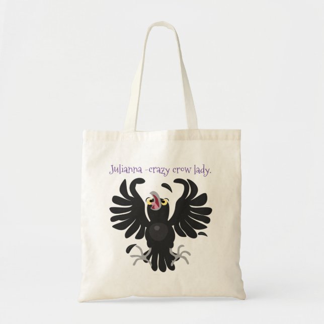 Funny Crave Rabe Cartoon Illustration Tragetasche (Vorne)