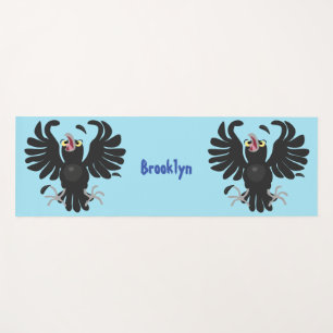 Funny Crave Rabe Cartoon Illustration Yogamatte
