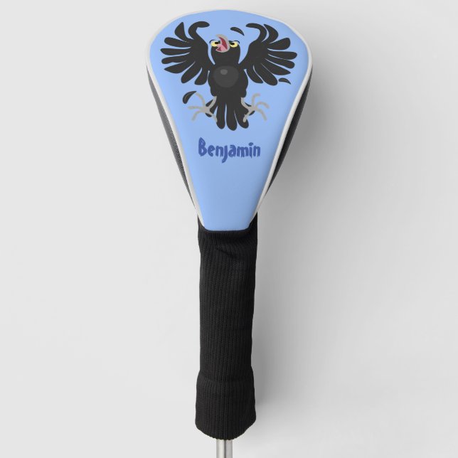 Funny Craven Rabe Cartoon personalisiert Golf Headcover (Vorderseite)