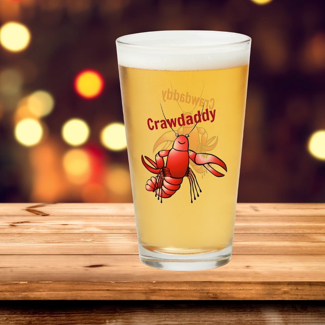 Funny Crawdaddy Red Crayfish Glas (Von Creator hochgeladen)