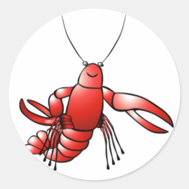 Funny Crawfish Hummer Runder Aufkleber (Vorderseite)