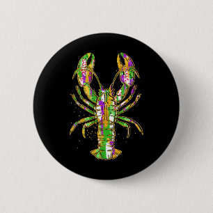 Funny Crawfish Jester Beads Funny Mardi Gras Men W Button