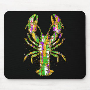 Funny Crawfish Jester Beads Funny Mardi Gras Men W Mousepad