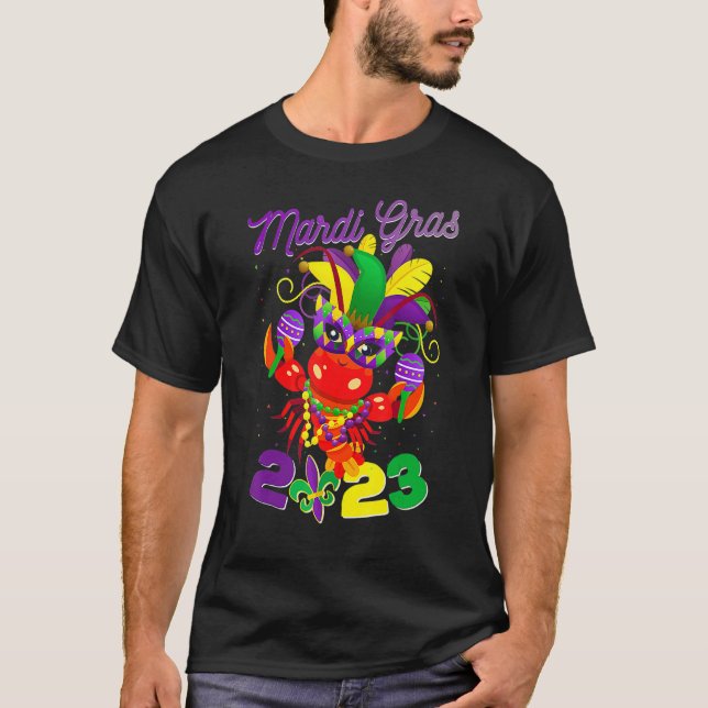 Funny Crawfish Mardi Gras 2023 New Orleans Beads C T-Shirt (Vorderseite)