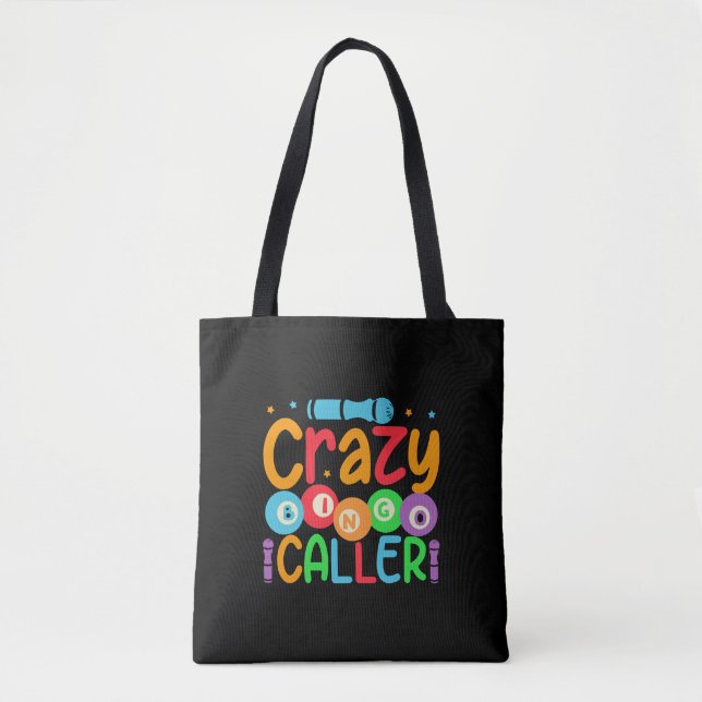 Funny crazy Bingo caller word art  Tasche (Vorderseite)