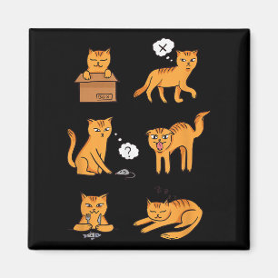 Funny Crazy Cat Lover Moods Ginger for Ladys & Magnet