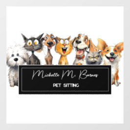 Funny Crazy Cats Hunde Haustiere Sitter Beruflich Fensteraufkleber