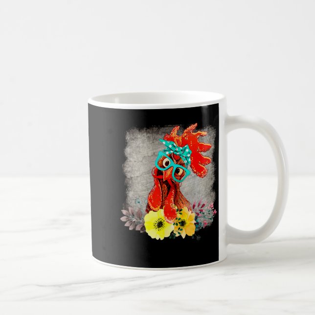 Funny Crazy Chicken Lady Word Art  Kaffeetasse (Rechts)