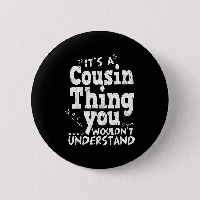 Funny Crazy Cousin Crew Family Matching Group Blac Button (Vorderseite)