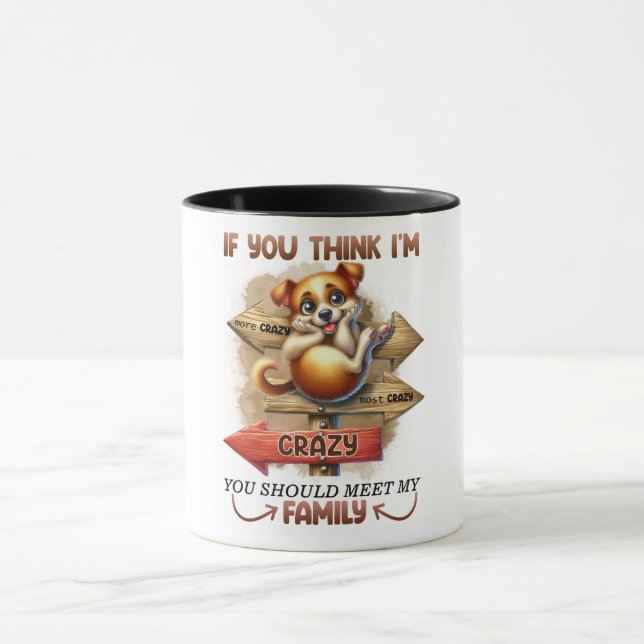 Funny Crazy Dog Familienangebot Tasse (Zentrum)