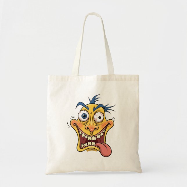 Funny Crazy Face Sac fourre-tout - Quirky Cartoon  (Devant)