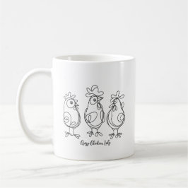 Funny Crazy Hühner Linie Personalisierter T - Shir Kaffeetasse