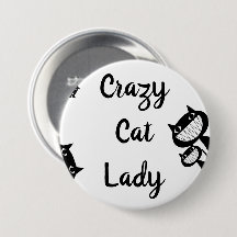Funny Crazy Katzenknopf