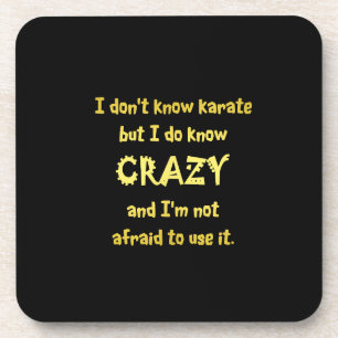 Funny Crazy oder Karate Joke Getränkeuntersetzer