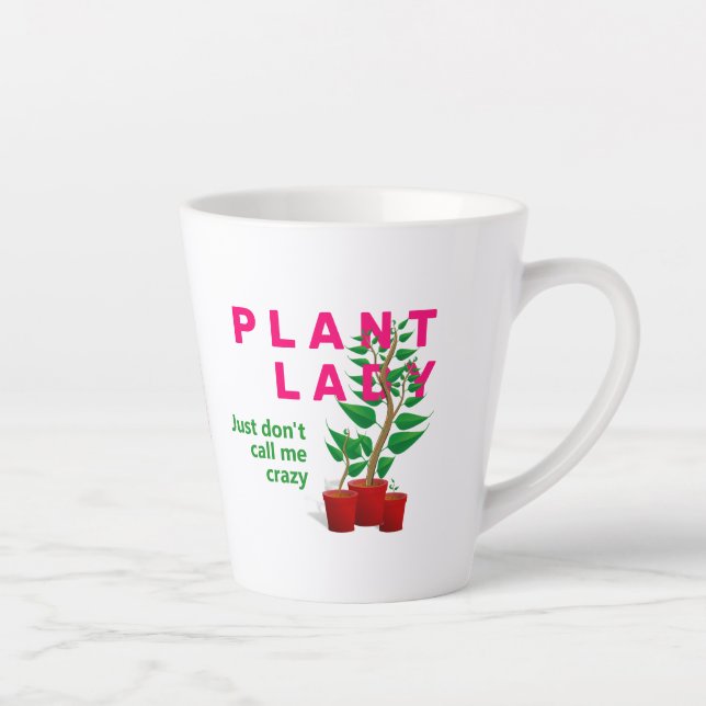 Funny CRAZY PFLANZE LADY Monogram Milchtasse (Rechts)