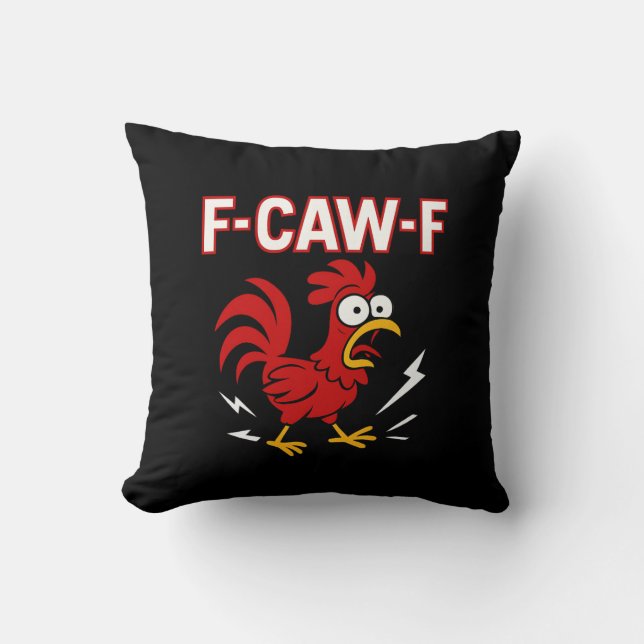 Funny Crazy Rooster F-CAW-F Meme Kissen (Vorderseite)