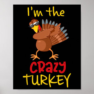 Funny Crazy Turkey Matching Familiengruppe Thanksg Poster