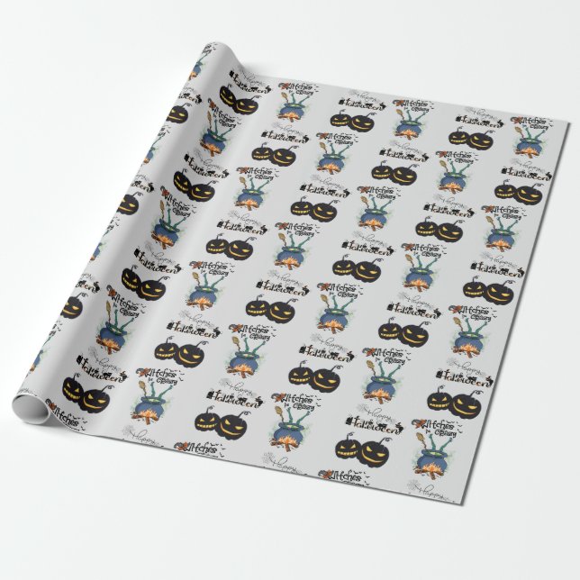 Funny Crazy witzig und spöttisch Kürbis Halloween Geschenkpapier (Ungerollt)