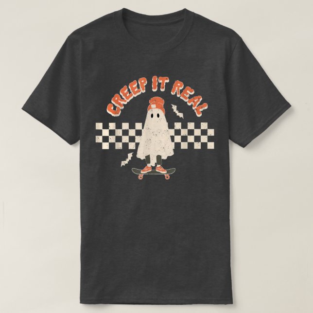 Funny CREEP IT REAL Ghost Wear Hat T-Shirt (Design vorne)