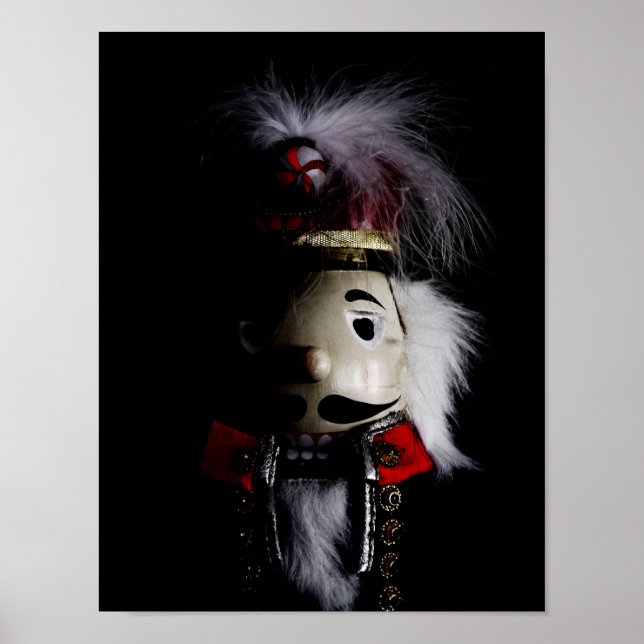 Funny Creepy Nutcracker Portrait Poster (Vorne)