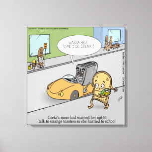 Funny Creepy Toaster Canvas Print Leinwanddruck