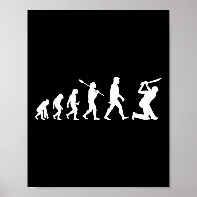 Funny Cricket Evolution Tee For Cricket Players Or Poster (Vorne)