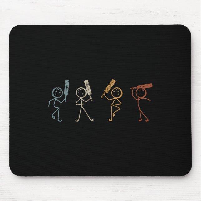 Funny Cricket Stick Figure Funny Cricketer Cricket Mousepad (Vorne)