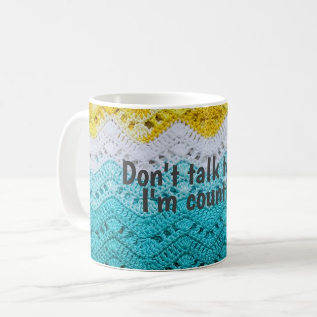 Funny Crochet Design Kaffeetasse (Vorderseite Links)