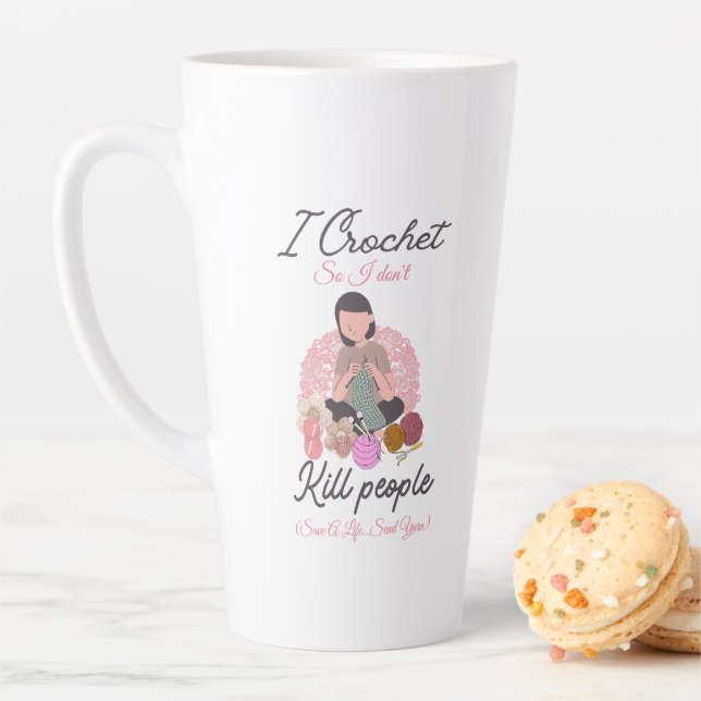 Funny Crochet Quote Yarn Lover Design Milchtasse (Beispiel)
