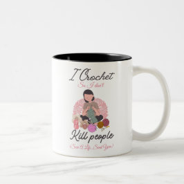 Funny Crochet Quote Yarn Lover Design Zweifarbige Tasse