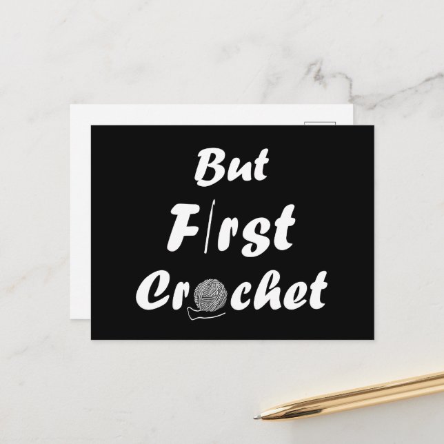 Funny Crochet Sprichwort Strickquote Feiertagspostkarte (Vorderseite/Rückseite Beispiel)
