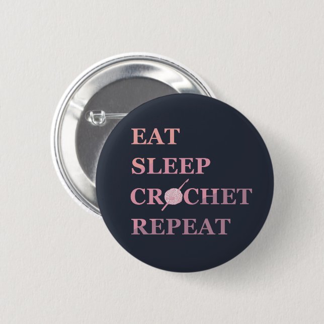 Funny Crochet Zitat Button (Vorne & Hinten)