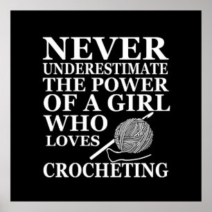 Funny Crochet Zitat Crochetter Geschenk Poster